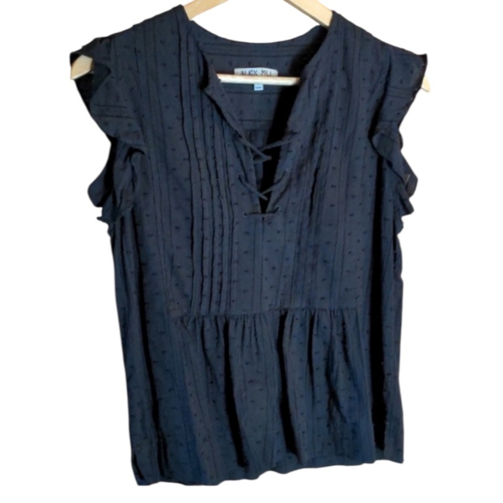 Alex Mill ruffle sleeve cotton top